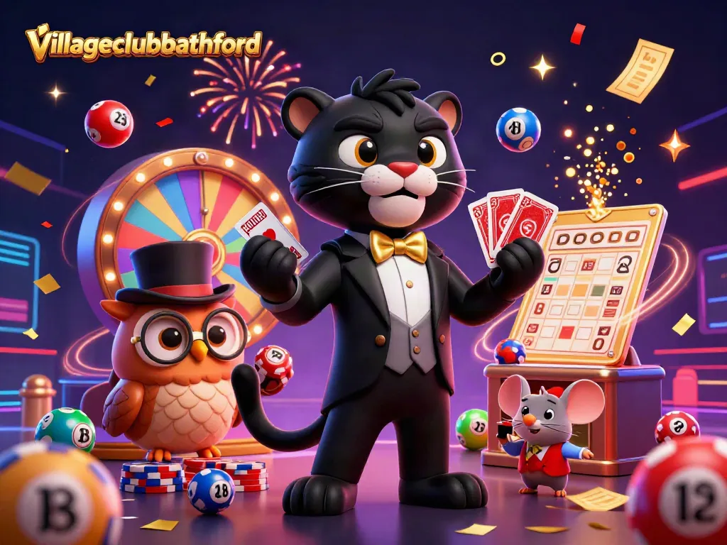 Experience exciting gaming at villageclubbathford with a stylish panther dealer in an immersive casino scene.