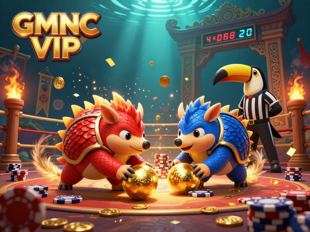 Engage in thrilling action with GMNC VIP as rival pangolins face off in an exciting casino battle.