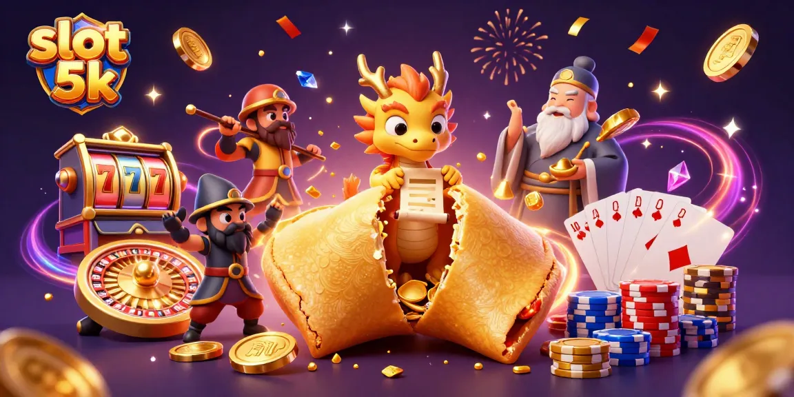 Experience the excitement of slot 5k with golden coins, dragons, and dynamic casino elements!